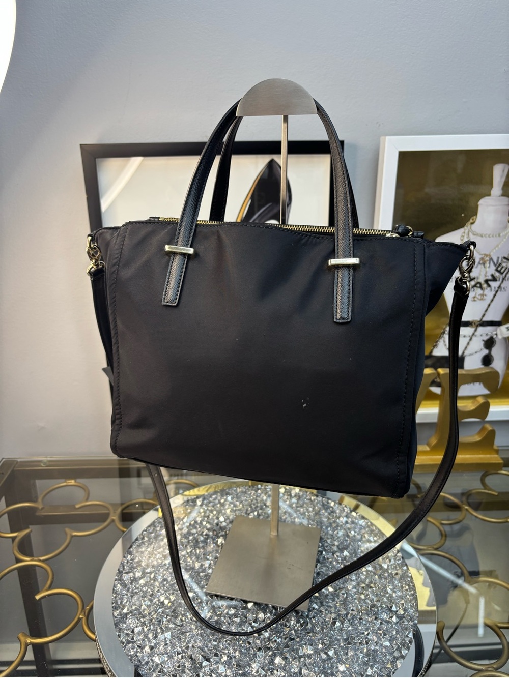 Kate Spade Blake Avenue Loden Nylon Crossbody Satchel EUC - Picture 4 of 16